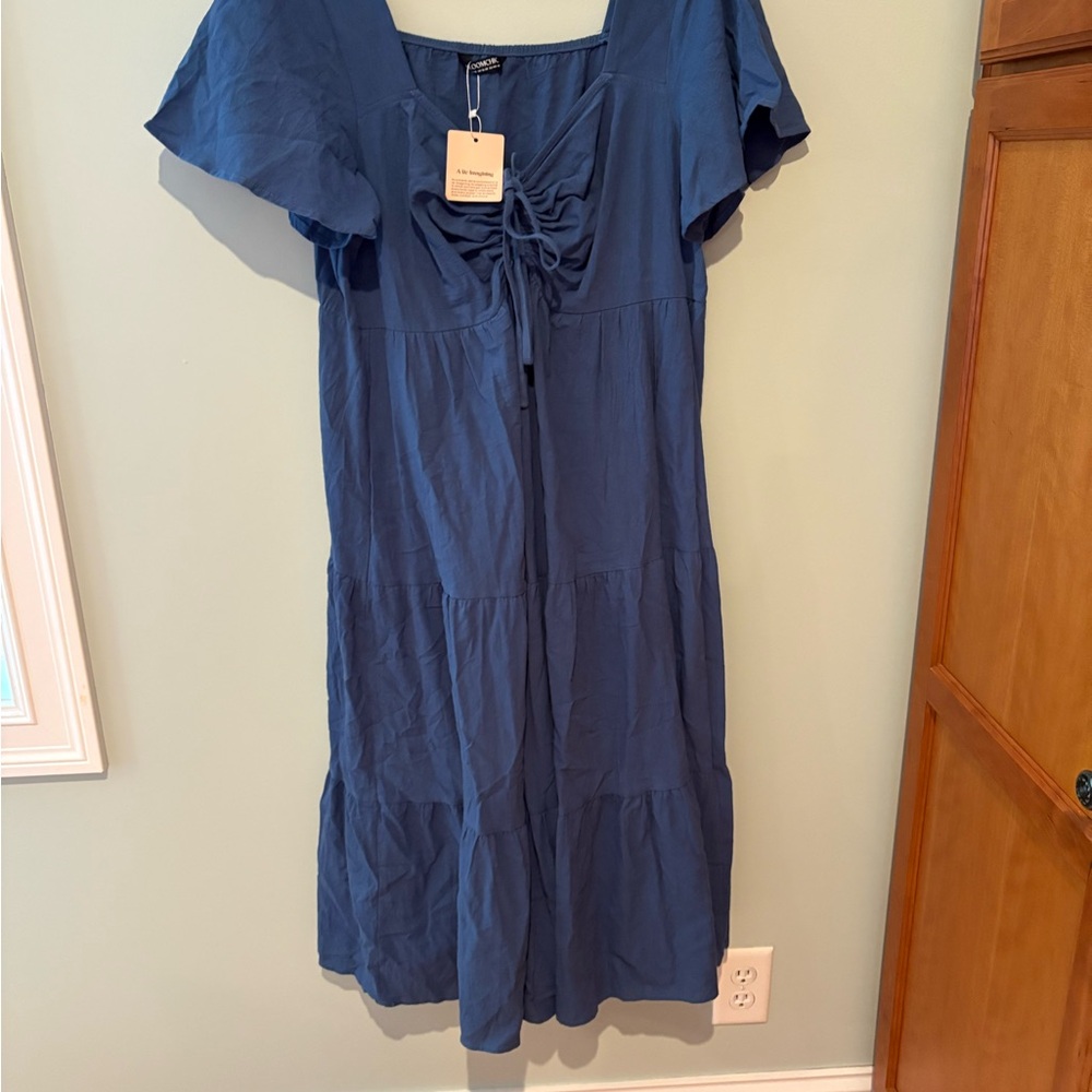 BloomChic Navy Midi Dress